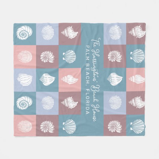Couverture Polaire Motif des coquillages de nom et d'emplacement pers (Devant (Horizontal))