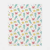 Couverture Polaire motif des créatures de mer (Devant)