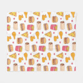 Couverture Polaire Motif des Doodles de cuisine rapide (Devant (Horizontal))