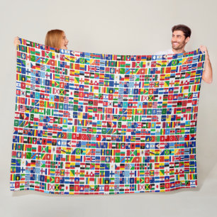 Couverture Polaire Motif des drapeaux de la nation de tous les pays d