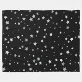 Couverture Polaire Motif des étoiles d'argent mignonnes | Toute coule (Devant (Horizontal))