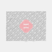 Couverture Polaire Motif des flèches monogrammes gris et rose (Devant (Horizontal))