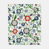 Couverture Polaire motif des fleurs folkloriques de Kashubian (Devant)