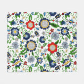 Couverture Polaire motif des fleurs folkloriques de Kashubian (Devant (Horizontal))