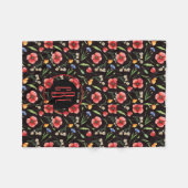 Couverture Polaire Motif des Fleurs sauvages de l'aquarelle Monogram (Devant (Horizontal))