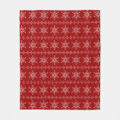 Couverture Polaire Motif des flocons blancs et rouges de Noël (Devant)