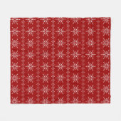 Couverture Polaire Motif des flocons blancs et rouges de Noël (Devant (Horizontal))