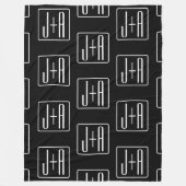 Couverture Polaire Motif des initiales Mariages modernes | Noir & Bla (Devant)