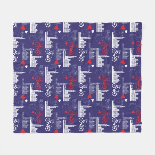 Couverture Polaire Motif des monuments de Londres (Devant (Horizontal))