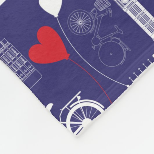 Couverture Polaire Motif des monuments de Londres (Coin)