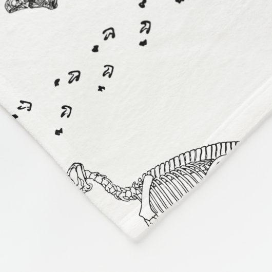 Couverture Polaire Motif des os fossiles de dinosaures (Coin)