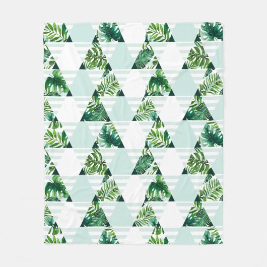 Couverture Polaire Motif des triangles tropicaux vert Mint Green  (Devant)