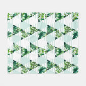 Couverture Polaire Motif des triangles tropicaux vert Mint Green  (Devant (Horizontal))