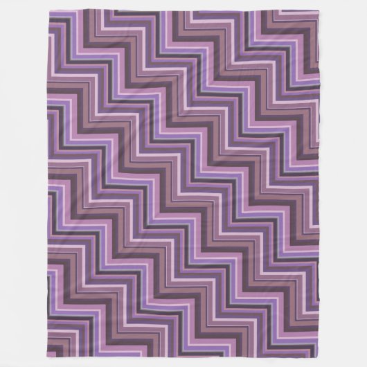 Couverture Polaire Motif d'escaliers à rayures mauve (Devant)