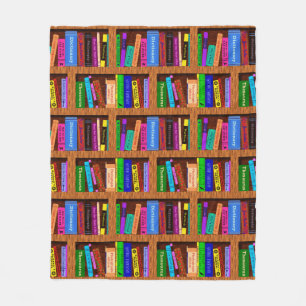 Couverture Polaire Motif d'étagère de bibliothèque de livres pour