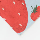 Couverture Polaire Motif d'été avec fraises isolées à la lumière (Coin)