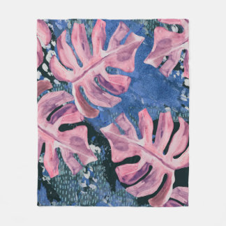 Couverture Polaire Motif d'été de l'aquarelle Tropical Grunge