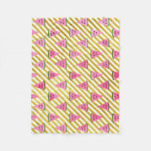 Couverture Polaire Motif d'été Pink Watermelon et Yellow Strip (Devant)