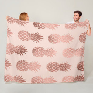 Couverture Polaire Motif d'été pour ananas Rose tropical