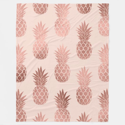 Couverture Polaire Motif d'été pour ananas Rose tropical (Devant)