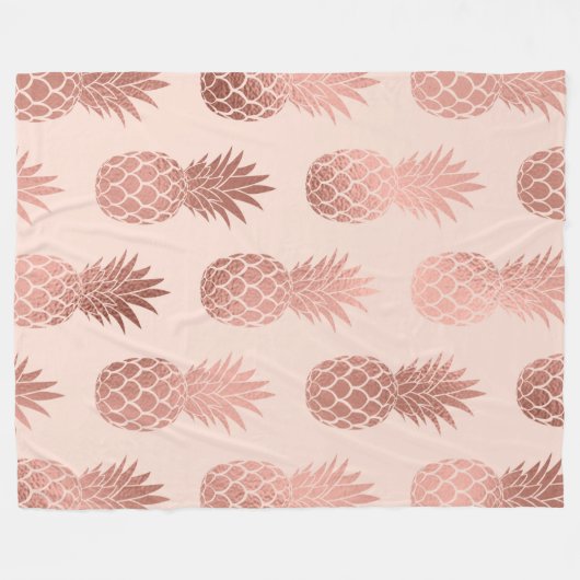 Couverture Polaire Motif d'été pour ananas Rose tropical (Devant (Horizontal))