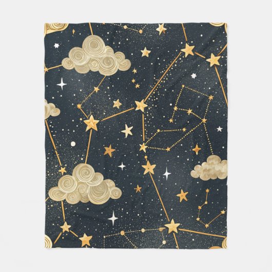 Couverture Polaire Motif d'étoiles de constellation céleste (2) (Devant)