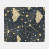 Couverture Polaire Motif d'étoiles de constellation céleste (2) (Devant (Horizontal))