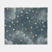 Couverture Polaire Motif d'étoiles de constellation céleste (4) (Devant (Horizontal))