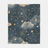 Couverture Polaire Motif d'étoiles de constellation céleste (5) (Devant)