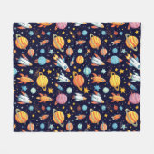 Couverture Polaire Motif d'exploration spatiale coloré (Devant (Horizontal))