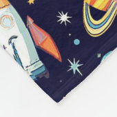Couverture Polaire Motif d'exploration spatiale coloré (Coin)