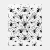 Couverture Polaire Motif d'Halloween Black White araignées (Devant)