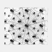Couverture Polaire Motif d'Halloween Black White araignées (Devant (Horizontal))