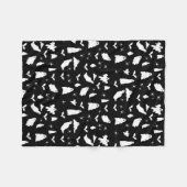 Couverture Polaire Motif d'Halloween, chauves-souris et araignées (Devant (Horizontal))