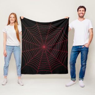 Couverture Polaire Motif d'Halloween en rouge noir