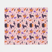 Couverture Polaire Motif d'Halloween mou et rose (Devant (Horizontal))