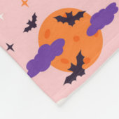 Couverture Polaire Motif d'Halloween mou et rose (Coin)