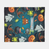Couverture Polaire Motif d'Halloween personnalisé (Devant (Horizontal))
