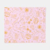 Couverture Polaire Motif d'Halloween rose et orange (Devant (Horizontal))