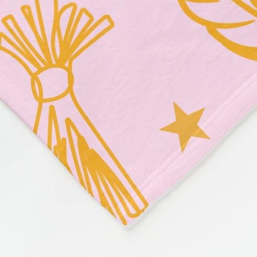 Couverture Polaire Motif d'Halloween rose et orange (Coin)