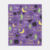 Couverture Polaire Motif d'Halloween violet (Devant)