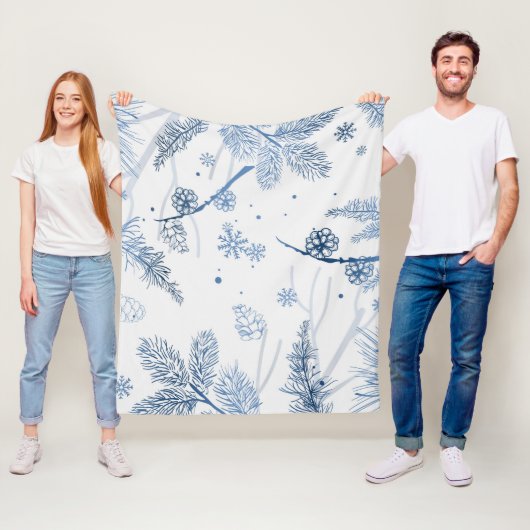 Couverture Polaire Motif d'hiver 2 (En situation)