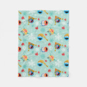 Couverture Polaire Motif d'hiver de la rue Sesame (Devant)
