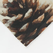 Couverture Polaire Motif d'hiver des pins et des baies rouges (Coin)