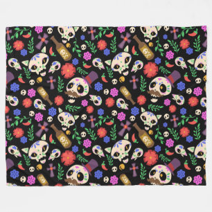 Couverture Polaire Motif Día de Muertos