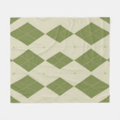Couverture Polaire Motif diamant Argyle vert olive (Devant (Horizontal))