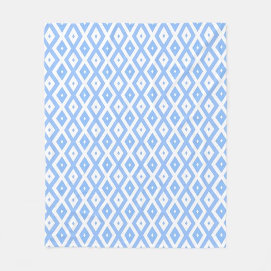 Couverture Polaire Motif diamant bleu et blanc (Devant)