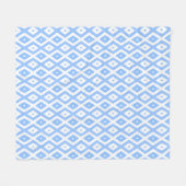 Couverture Polaire Motif diamant bleu et blanc (Devant (Horizontal))