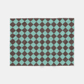 Couverture Polaire Motif diamant Brown Turquoise Checker  (Devant (Horizontal))