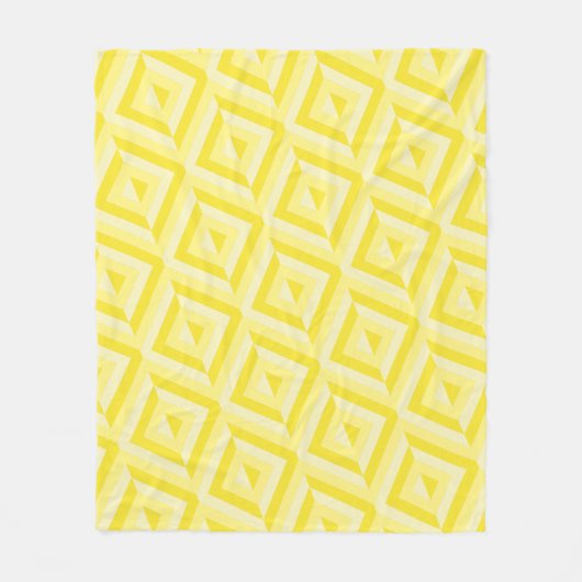Couverture Polaire Motif diamant jaune à trois tons (Devant)